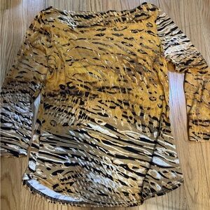 Vintage GWheels Tiger Print Blouse Top Size M USA